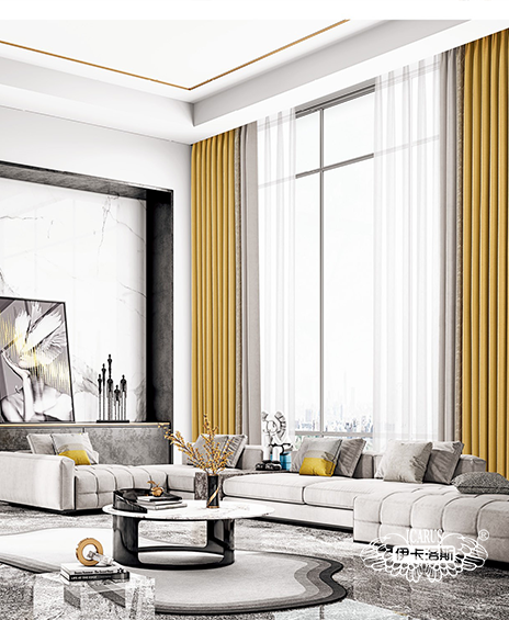 現(xiàn)代風(fēng)格客廳高精密窗簾